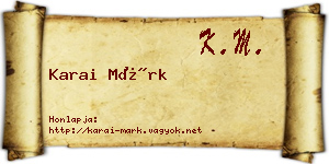 Karai Márk névjegykártya